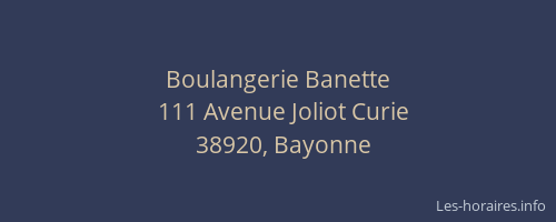 Boulangerie Banette