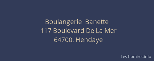 Boulangerie  Banette