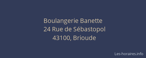 Boulangerie Banette