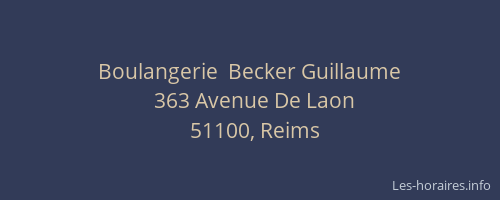 Boulangerie  Becker Guillaume