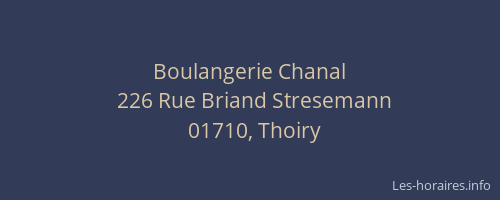 Boulangerie Chanal