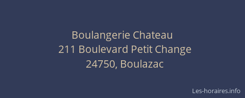 Boulangerie Chateau