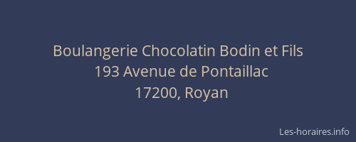 Boulangerie Chocolatin Bodin et Fils