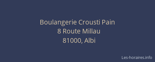 Boulangerie Crousti Pain