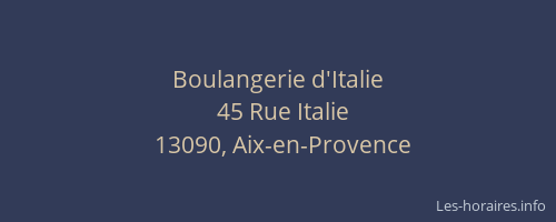 Boulangerie d'Italie