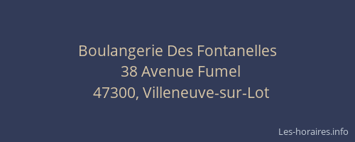 Boulangerie Des Fontanelles