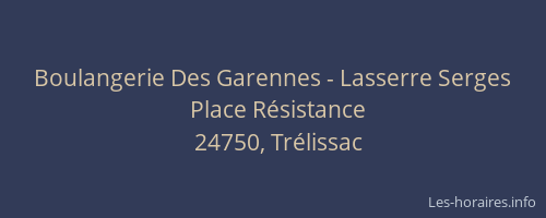 Boulangerie Des Garennes - Lasserre Serges