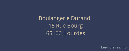 Boulangerie Durand