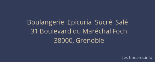 Boulangerie  Epicuria  Sucré  Salé