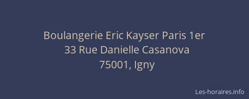 Boulangerie Eric Kayser Paris 1er