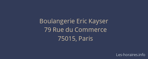 Boulangerie Eric Kayser