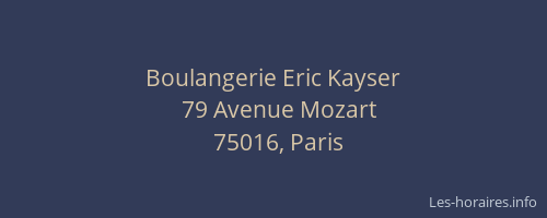 Boulangerie Eric Kayser