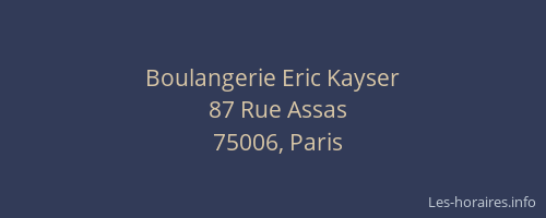 Boulangerie Eric Kayser