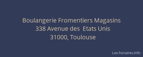 Boulangerie Fromentiers Magasins