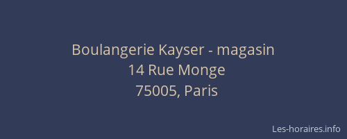 Boulangerie Kayser - magasin
