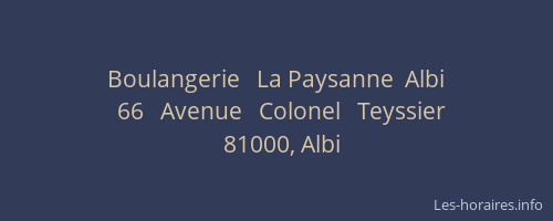 Boulangerie   La Paysanne  Albi