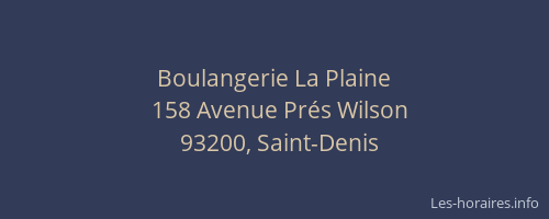 Boulangerie La Plaine