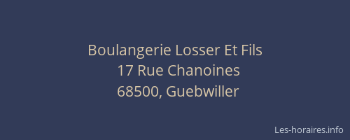 Boulangerie Losser Et Fils