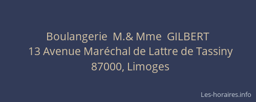 Boulangerie  M.& Mme  GILBERT