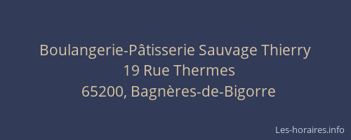 Boulangerie-Pâtisserie Sauvage Thierry