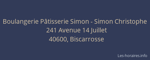 Boulangerie Pâtisserie Simon - Simon Christophe