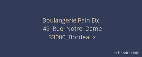 Boulangerie Pain Etc