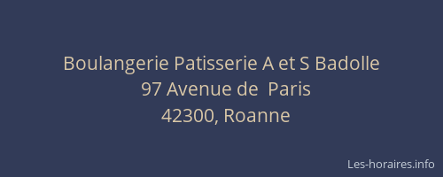 Boulangerie Patisserie A et S Badolle