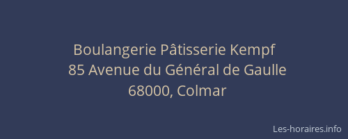 Boulangerie Pâtisserie Kempf