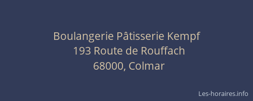 Boulangerie Pâtisserie Kempf