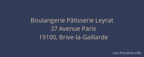 Boulangerie Pâtisserie Leyrat