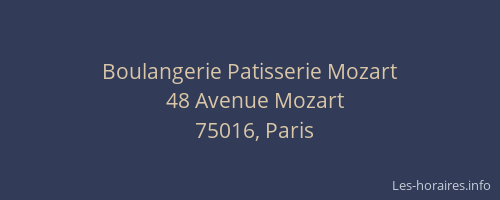 Boulangerie Patisserie Mozart