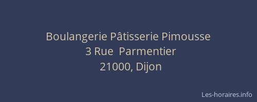 Boulangerie Pâtisserie Pimousse