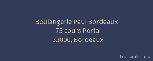 Boulangerie Paul Bordeaux