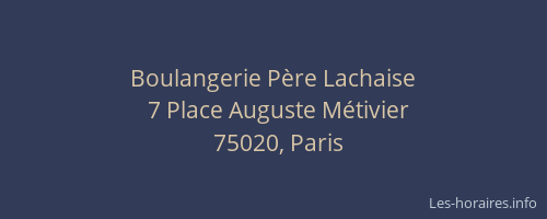 Boulangerie Père Lachaise