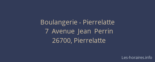 Boulangerie - Pierrelatte
