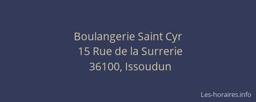 Boulangerie Saint Cyr