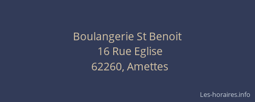 Boulangerie St Benoit