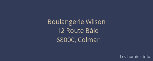 Boulangerie Wilson