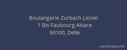 Boulangerie Zurbach Lionel