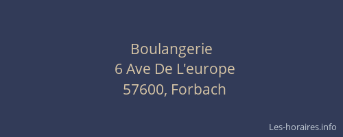 Boulangerie