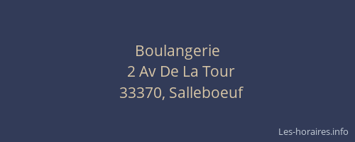 Boulangerie