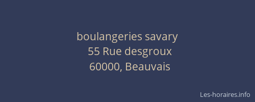 boulangeries savary