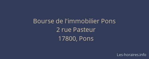 Bourse de l'immobilier Pons