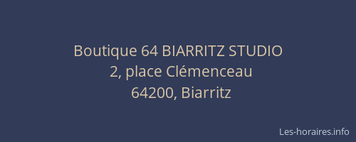 Boutique 64 BIARRITZ STUDIO