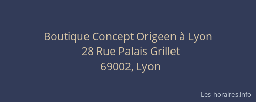Boutique Concept Origeen à Lyon
