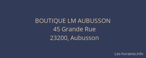 BOUTIQUE LM AUBUSSON