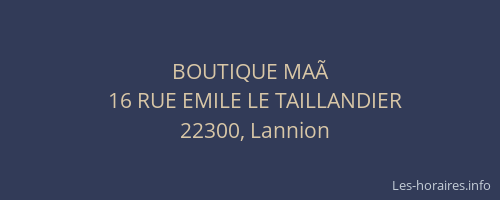 BOUTIQUE MAÃ