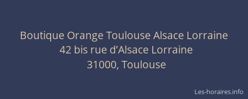 Boutique Orange Toulouse Alsace Lorraine