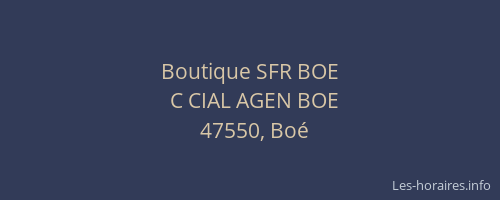 Boutique SFR BOE