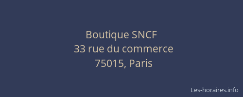 Boutique SNCF